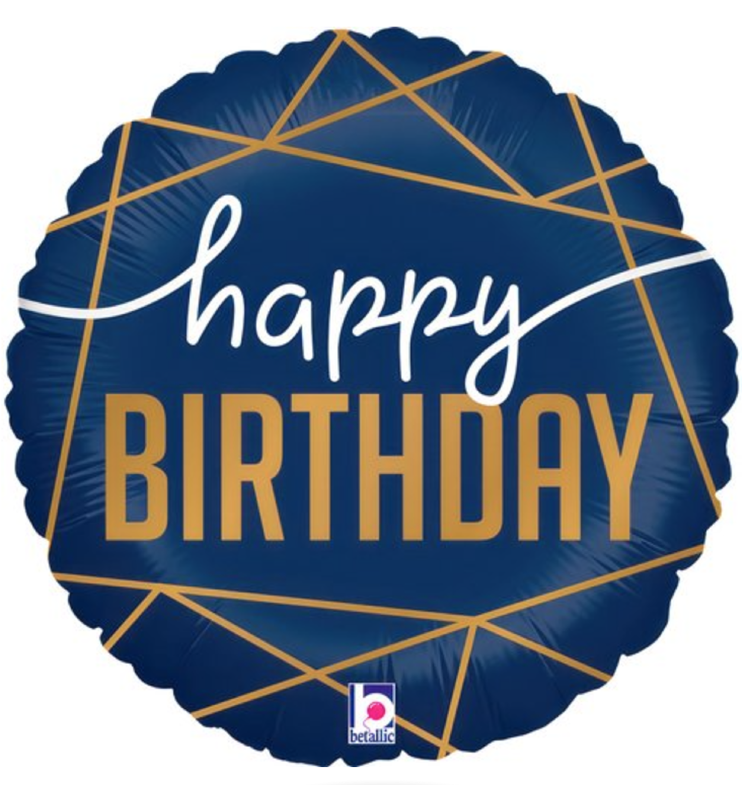 Folienballon - Happy Birthday, navy blue - ø 46cm